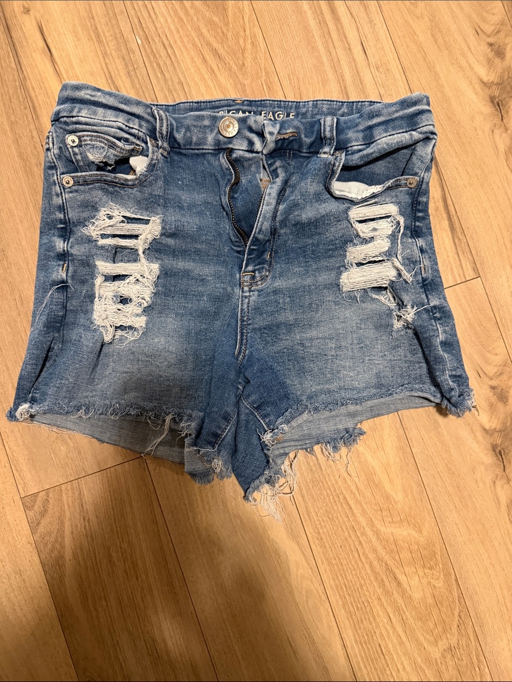 American Eagle Outfitters Distressed Denim Cutoff Shorts - Blue